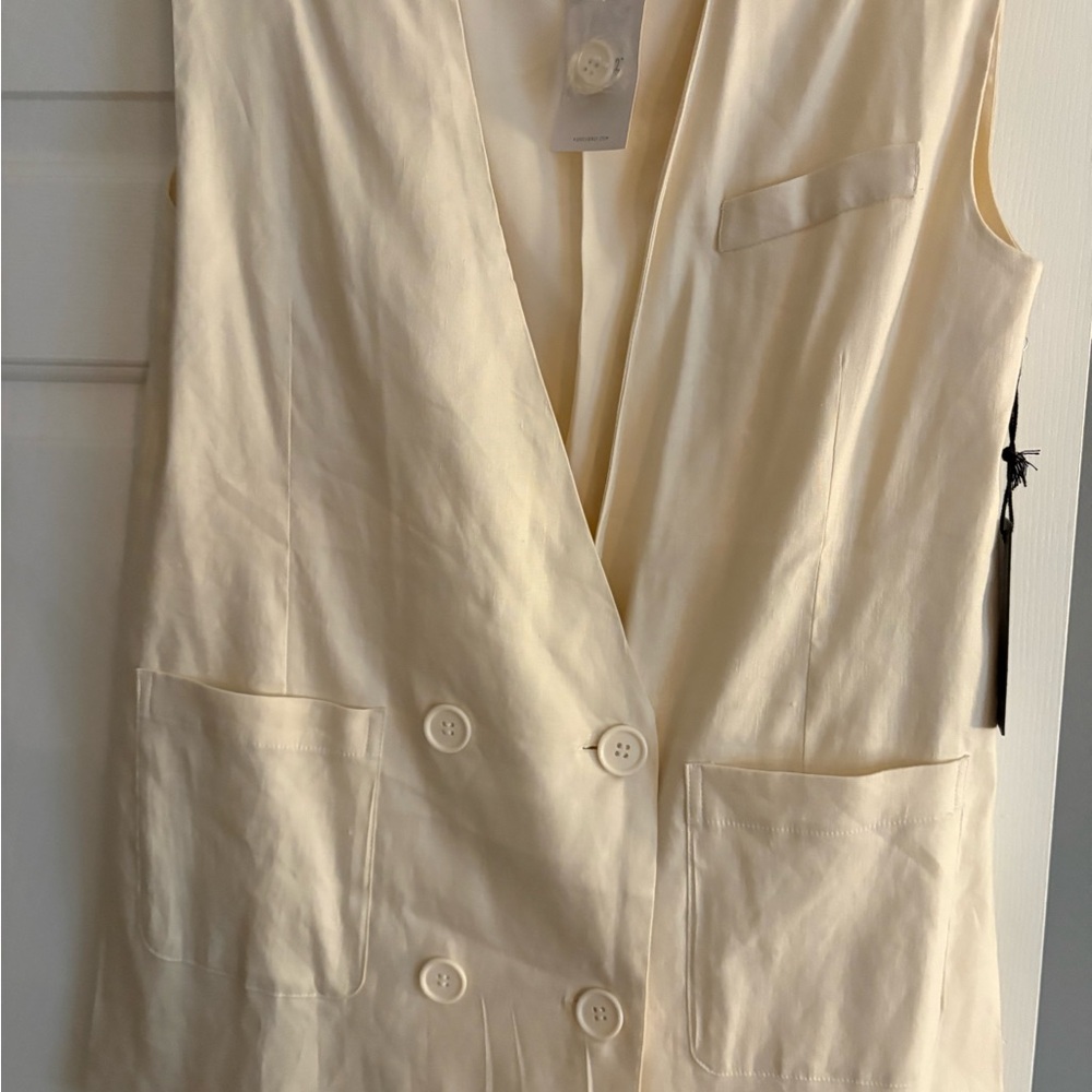 Forever 21 Ivory Buttoned Vest